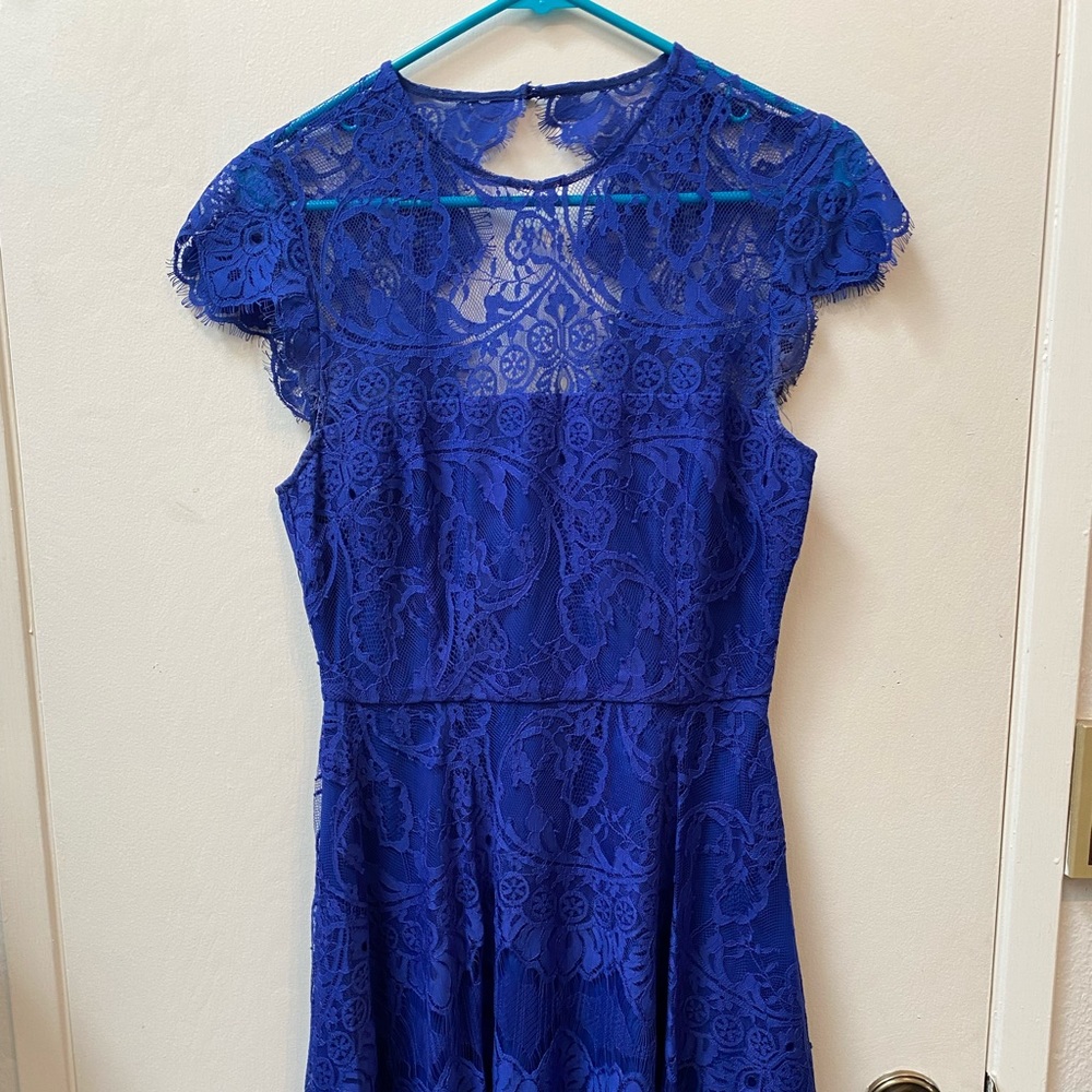 Beautiful blue lace dress.